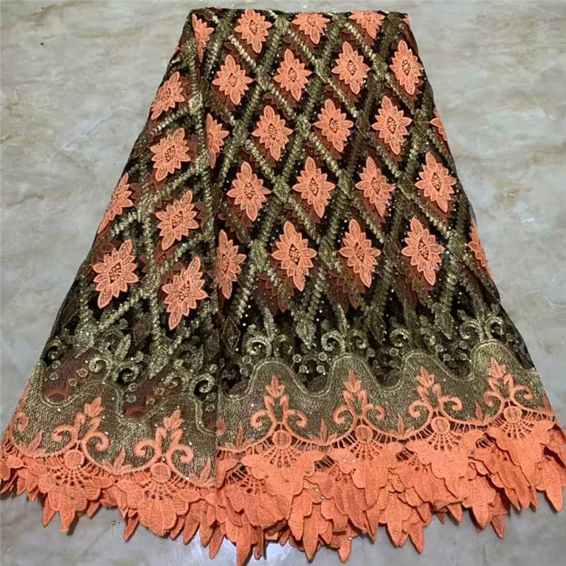 Free shipping New Arrival High Quality African Organza Lace Fabric 2019 Nigerian French Stones For Dress 2L82-83 | Дом и сад