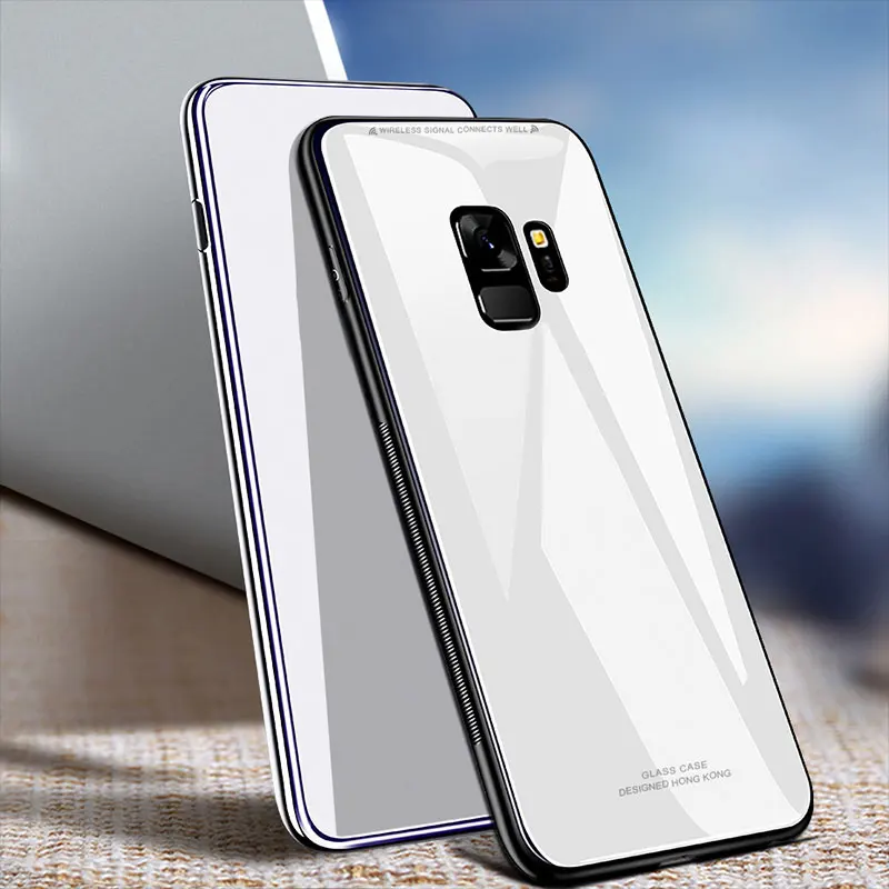 White ZNP роскошный задний стеклянный чехол для телефона для samsung Galaxy S10 S9 S8 Plus S10E полный чехол для samsung Note 8 9 S7 Edge чехол s Shell - Цвет: White