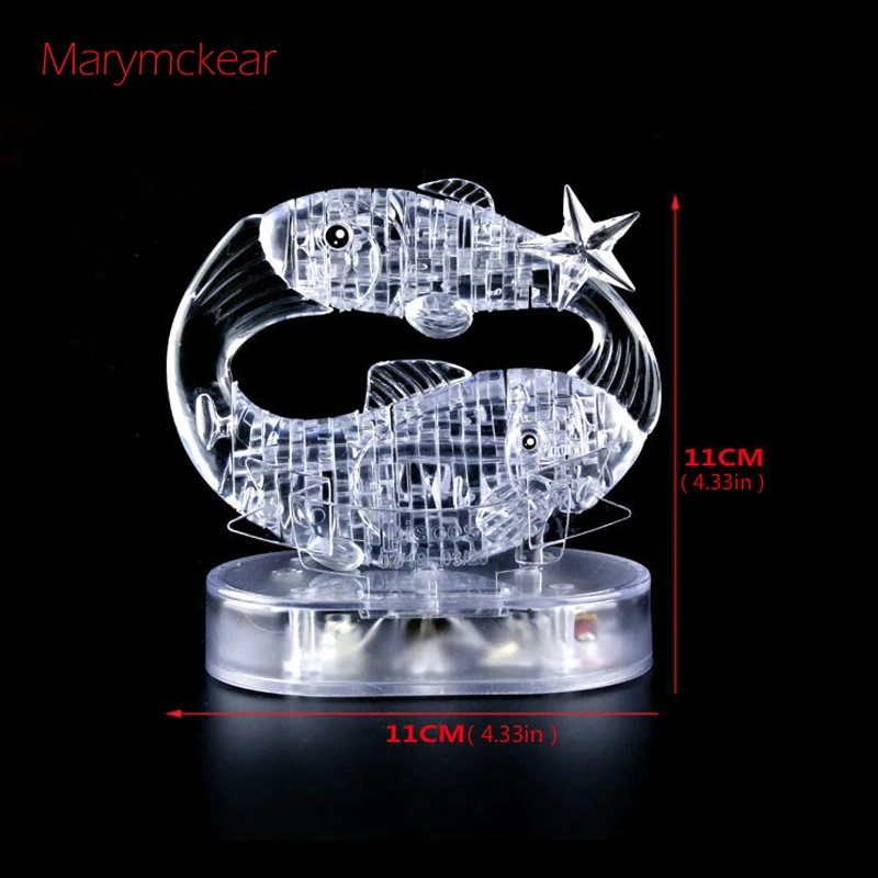 Пазл гороскоп с рыбами 3d пазл кристаллами игрушки для детей Сборная модель 11x11 см