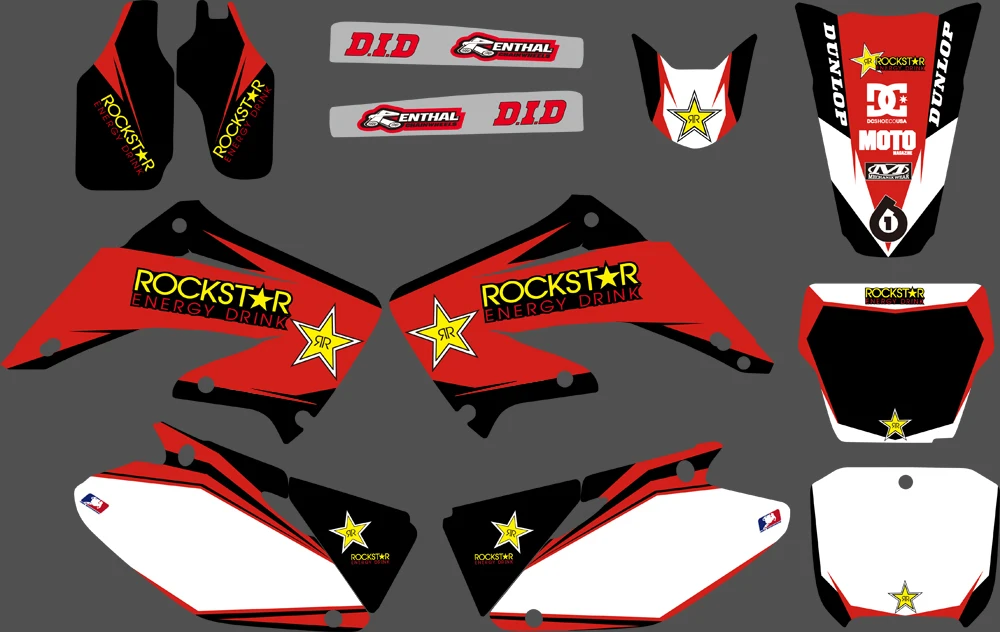 NICECNC графические наклейки комплект для Honda CR125 CR250 CR 125 250 2002 2003 2004 2005 2006 2007 2008 2009 2010 2011 2012 - Цвет: 0087