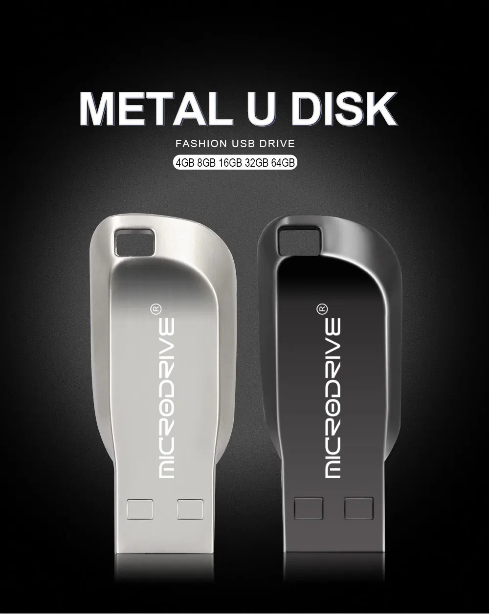 Microdrive usb флеш-накопитель 64 ГБ 32 ГБ 16 ГБ 8 ГБ 4 ГБ флеш-накопитель Флешка водонепроницаемый металлический серебристый u диск memoria cel usb stick подарок