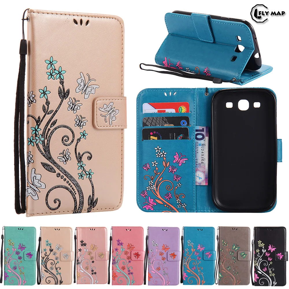 Чехол бабочка для Samsung Galaxy S3 S 3 GalaxyS3 I9301i с цветочным рисунком кожаный флип чехол