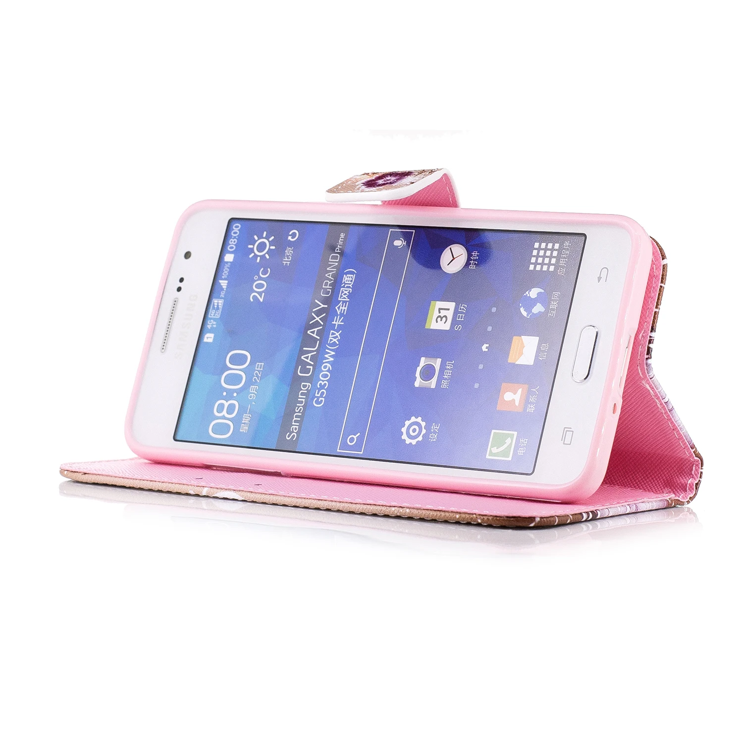 Кожаный чехол бумажник с откидной крышкой для Samsung Galaxy Grand Prime SM G531H G531F/DS G531F G530F G530