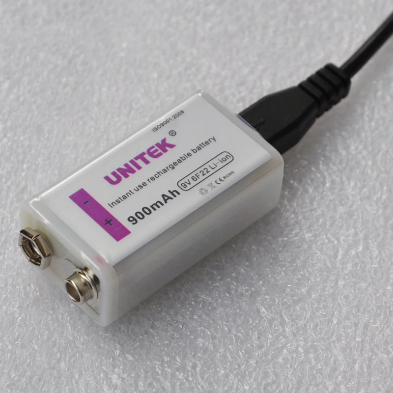 1-2 USB 9 в перезаряжаемая батарея 900 мАч 6F22 призматическая литий-ионная ячейка для