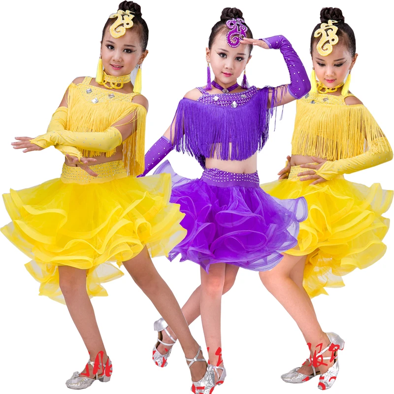 Детские платья для соревнований по самбе бальных танцев сальсы детская одежда