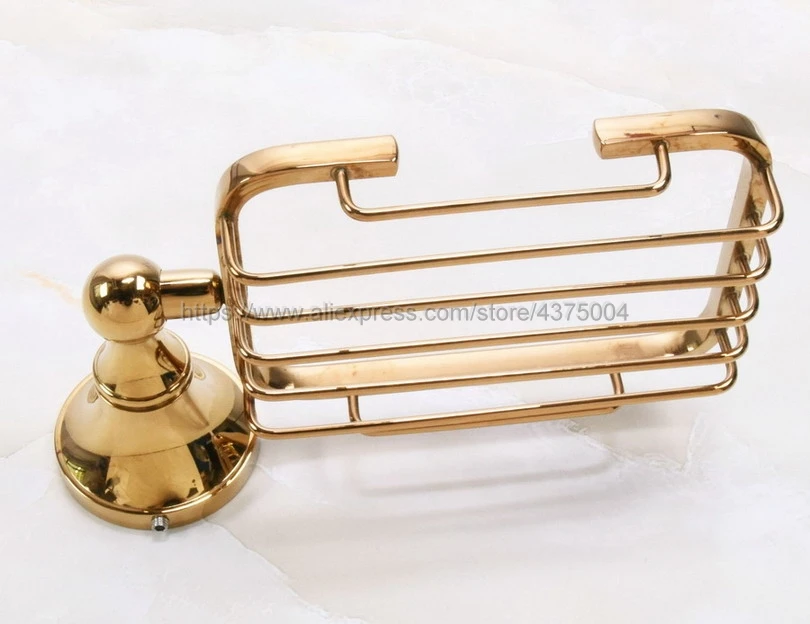 Luxury Gold Color Brass Soap Basket Wall Mounted Dish Holder Box Oval Shape Bathroom Accessories Nba885 | Обустройство дома