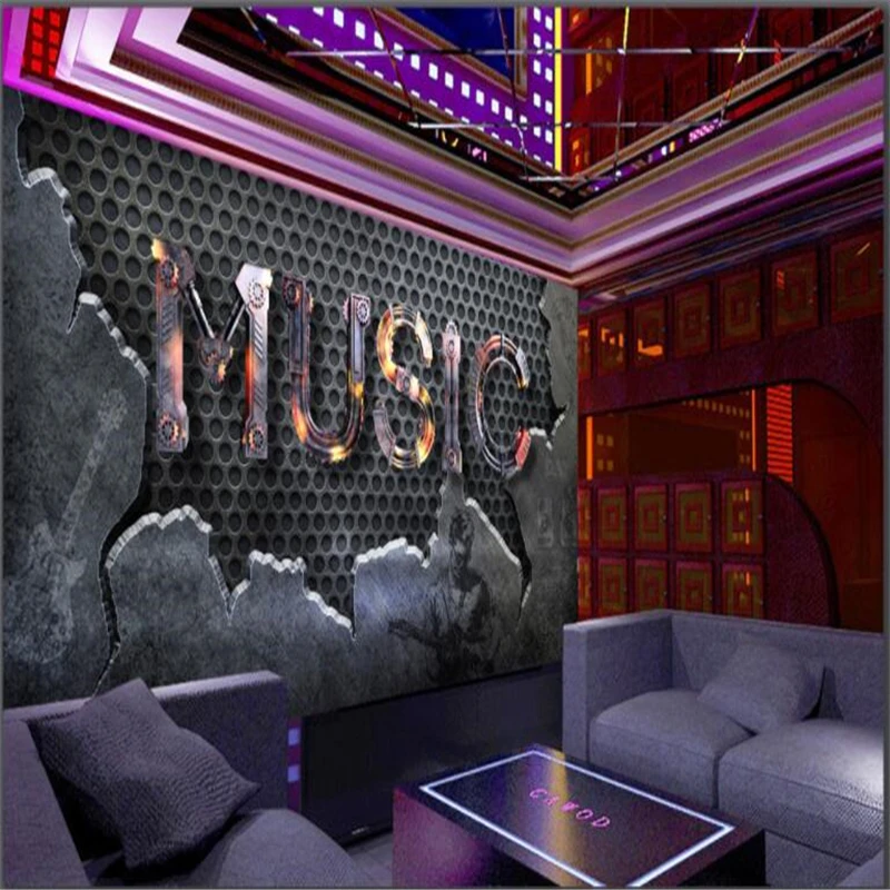 3d обои beibehang на заказ 3D Алфавит музыкальный бар KTV фоновые украшения картина|3d