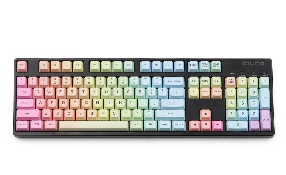 Rainbow keycap123 keys pbt oem mx mechanical keyboard keycaps dye MAC key included iso keys