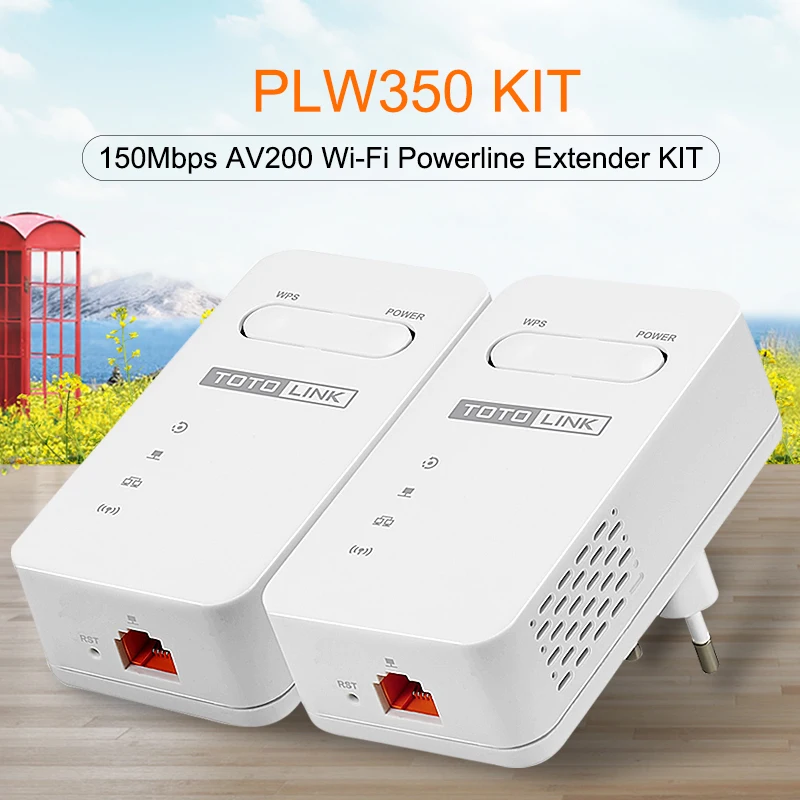 TOTOLINK PLW350 комплект 150 Мбит Беспроводной Wi Fi сетевой адаптер Powerline AV200 Extender AP/режим