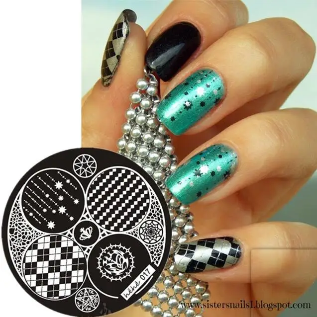 Дизайн ногтей штамп шаблон штамповочной пластины пентаграмма корона с