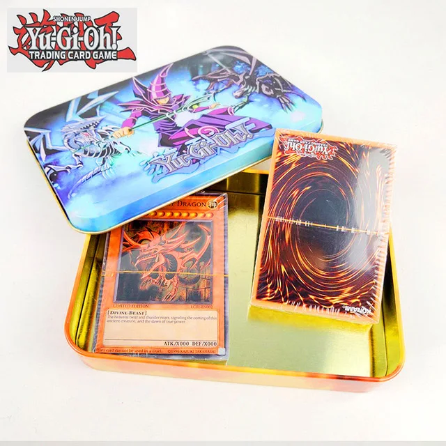 Yugioh 108 шт набор карт Египетский Бог коллекционные игрушки для мальчика Yu Gi Oh легендарная игровая коллекция карт с металлической коробкой