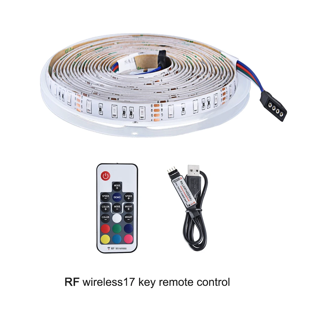 RGB светодиодный ленточный светильник USB 5 в 1 м 2835 SMD Светодиодная Диодная лента ТВ