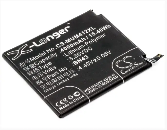 

Cameron Sino 4000mAh battery for XIAOMI Note 4X ( China Version ) Redmi Note 4X ( China Version ) BN43