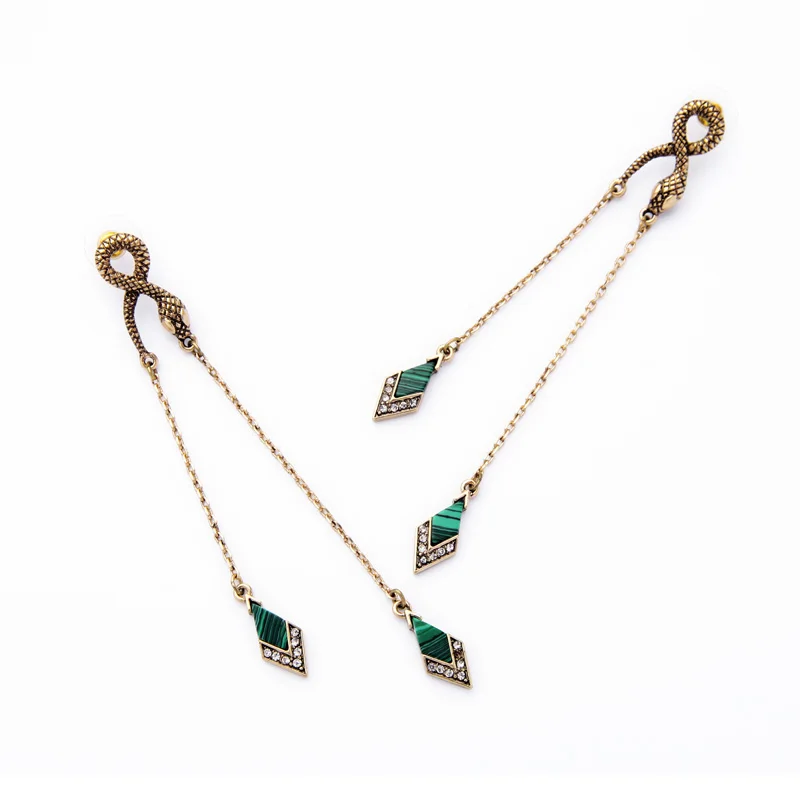 Сережки подвески из индийской смолы с геометрическим узором модные ювелирные