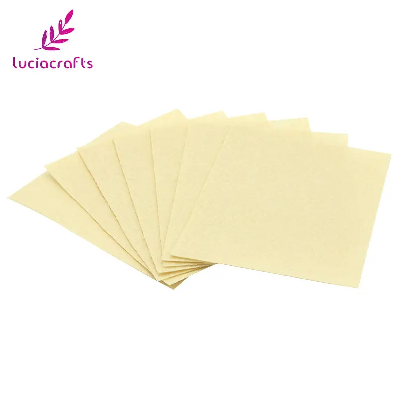 Cream Распродажа! Lucia crafts, 12 шт./лот, 1 мм, 10*12,5 см, нетканый фетровый материал, сделай сам, швейные материалы ручной работы, аксессуары B1402 - Цвет: Cream