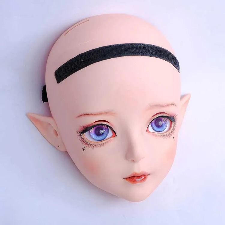 makeup1 Dollkii-A) высокое качество ручной работы для женщин Девушка Смола половина головы косплей японский ролевые игры BJD маска кигуруми кукла Трансвестит маска - Цвет: makeup1