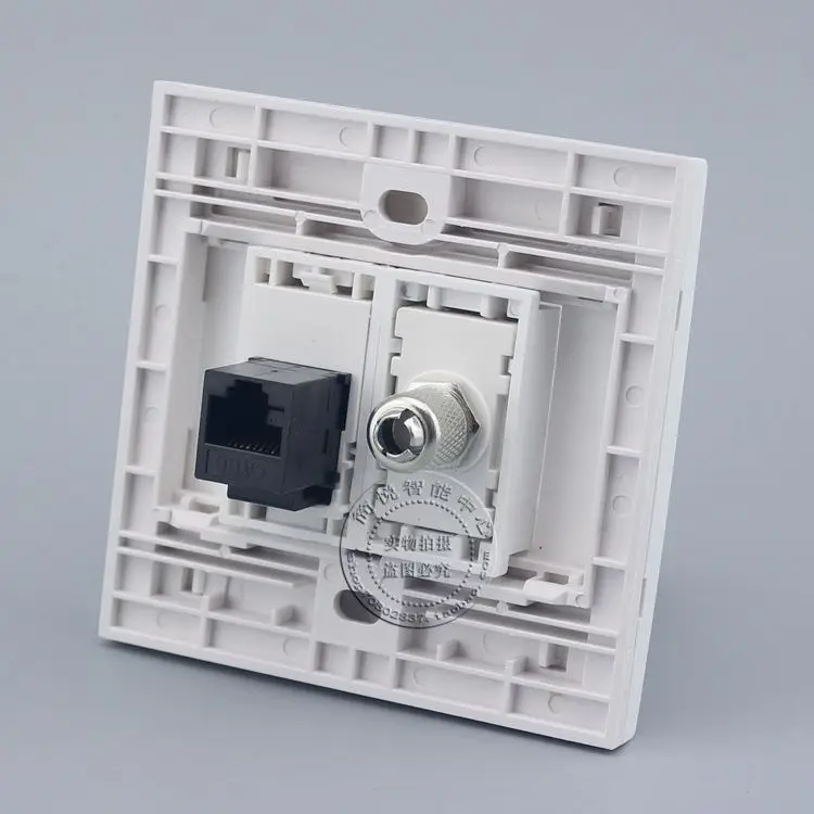 Настенная пластина 2 порта CAT6 RJ45 сетевой разъем LAN & TV розетка панель Лицевая