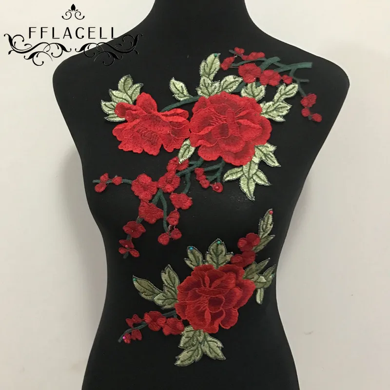 2 шт./набор нашивки с цветочной аппликацией для одежды платья вышивкой|sew on patches|dress