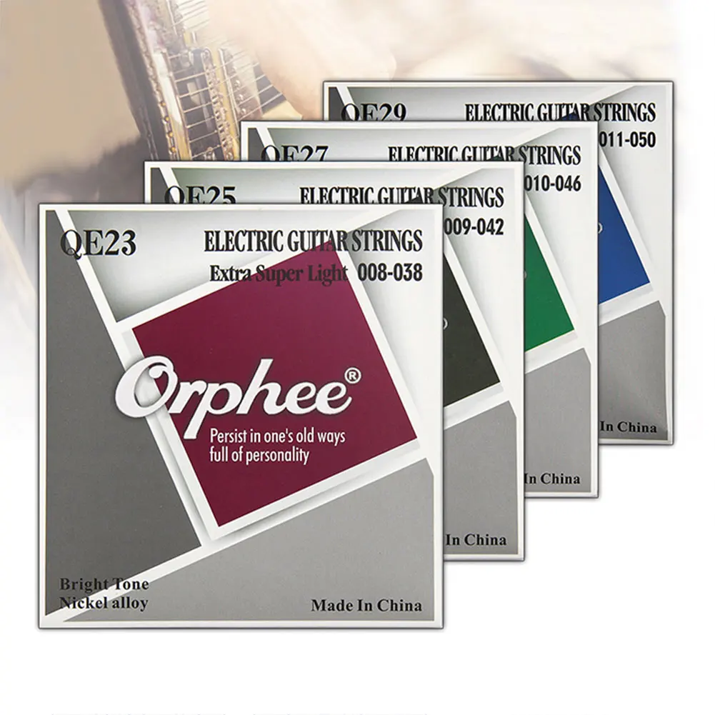 

Новые профессиональные гитарные струны Orphee серии QE, сменные струны из никелированного сплава для электрогитары QE23 /QE25/ QE27/QE29