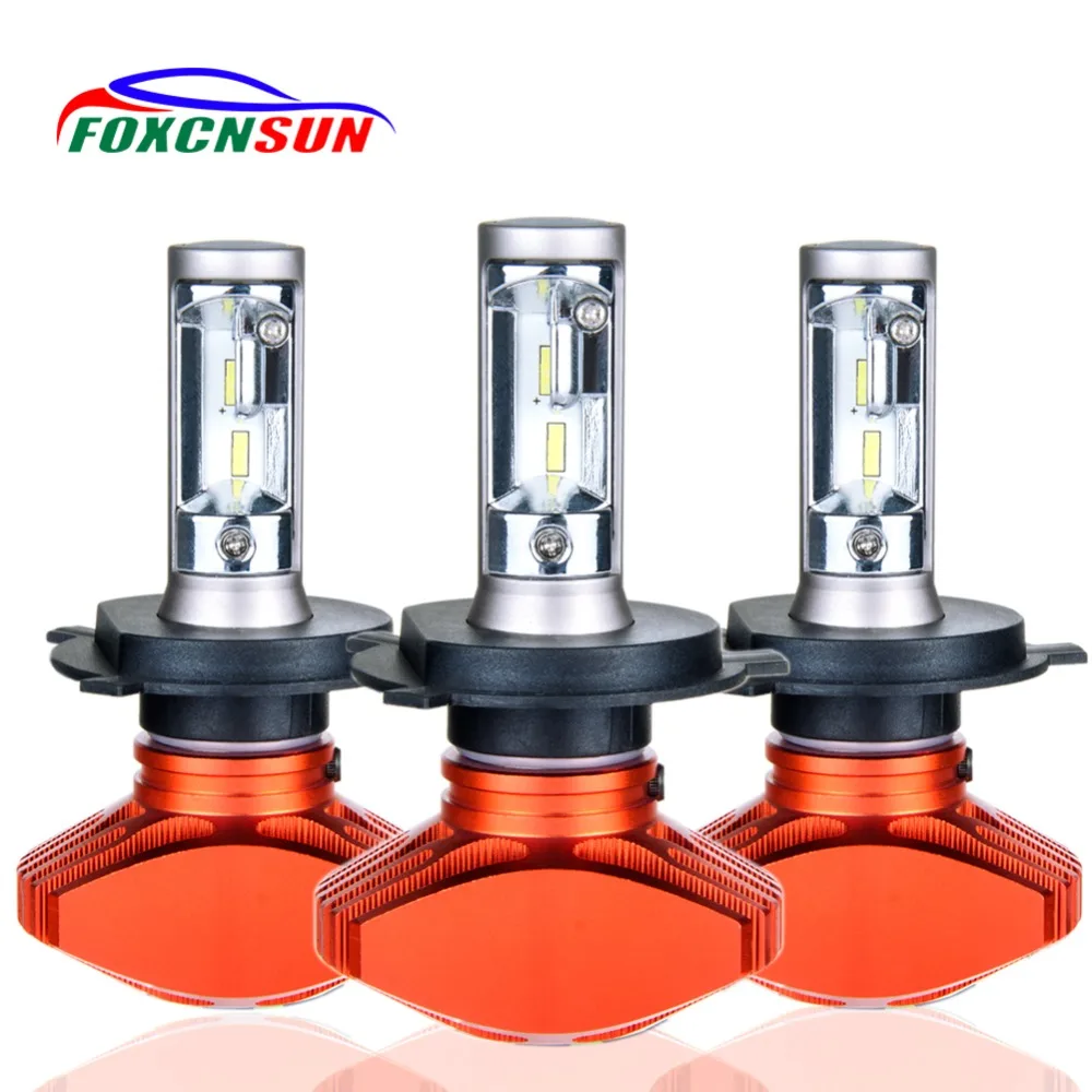Foxcnsun H4 H7 Led H11 H1 9005 HB3 9006 HB4 9003 HB2 H3 H8 H9 головной светильник лампы для фар 24В 12В