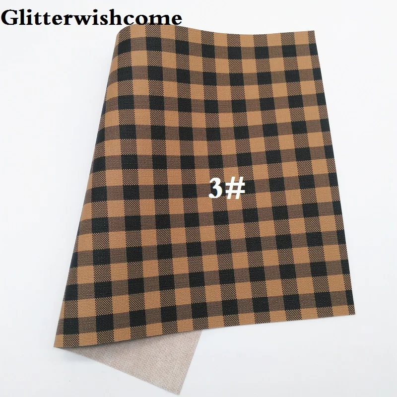 3 Glitterwishcome 21X29 см A4 размер винил для бантов печатные пледы тартан кожа Fabirc искусственная кожа листы для бантов, GM014A - Цвет: 3