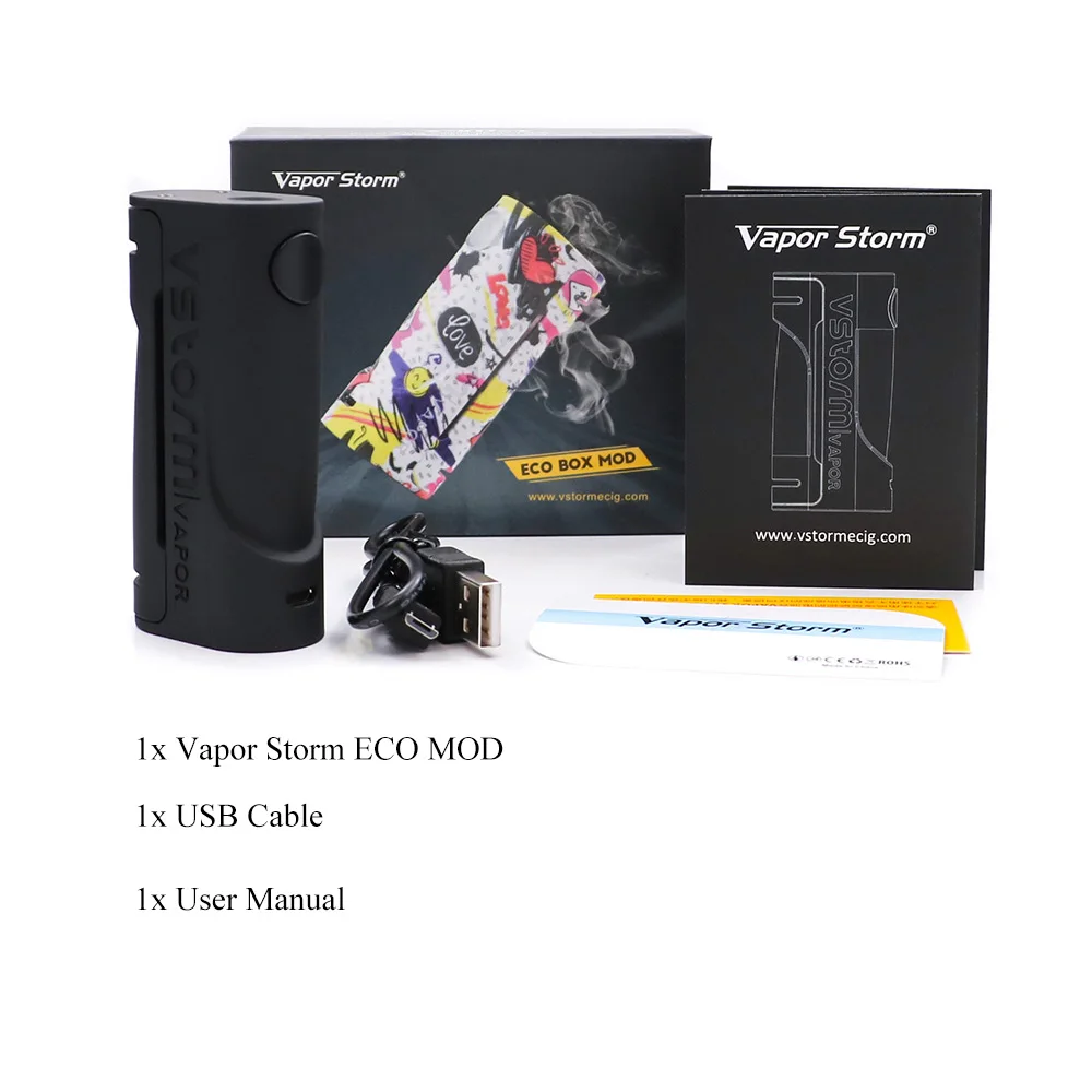Vapor Storm Eco Box Mod 90 Вт с 10s непрерывным временем 18650 электронная сигарета|Системы