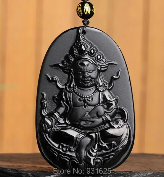 Новый красивый натуральный черный обсидиан ручной резной амулет Счастливый