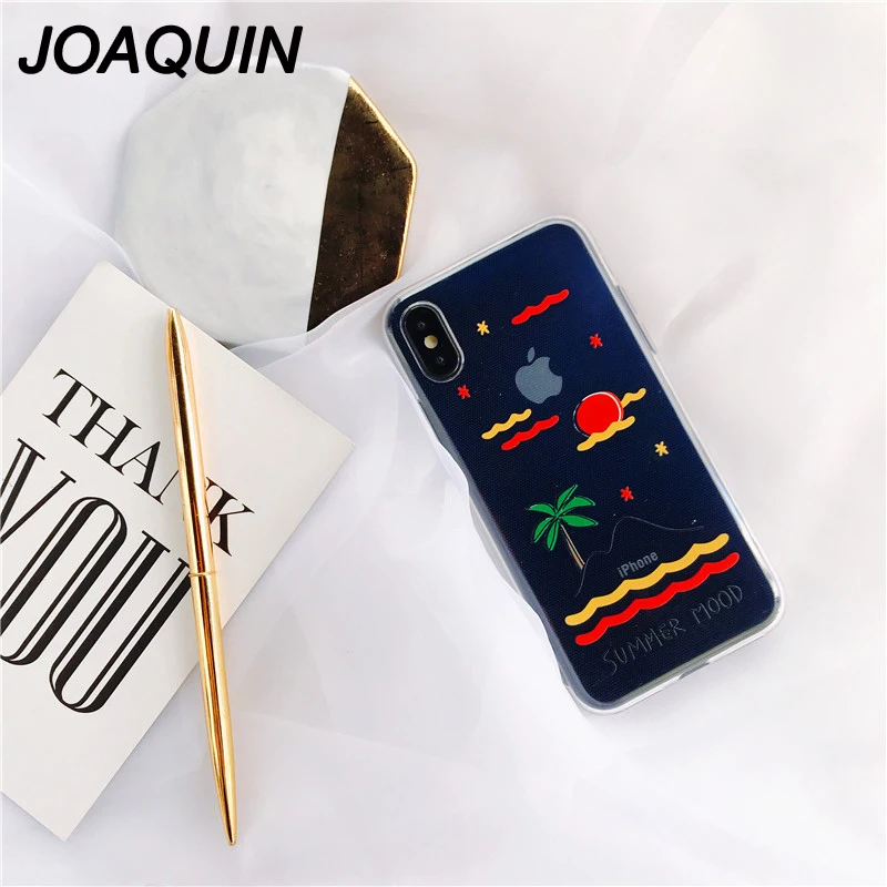 для чехла iPhone X Морской пляж закат CoCo прозрачный мягкий TPU чехлы для телефона 6 6s 7 8 7plus Летний стиль