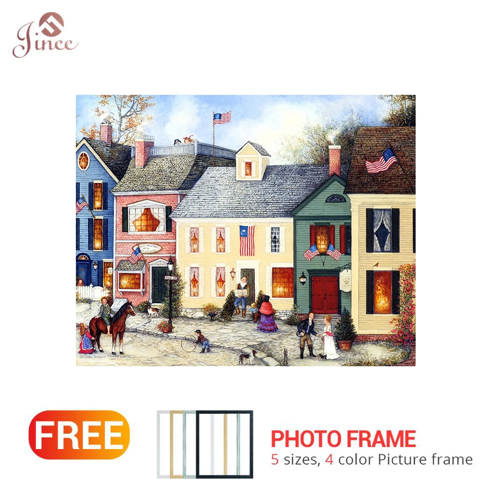 

Diamond Painting American house country life 5D DIY Diamond Cross Stitch Full Diamond Embroidery Rhinestones Home Decor