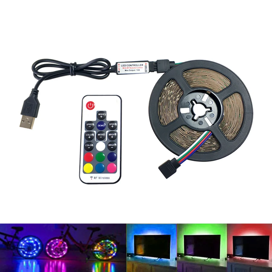 USB RGB Светодиодная лента 12 В 2 5 м гибкая освещения лампа SMD 2835 водонепроницаемая s