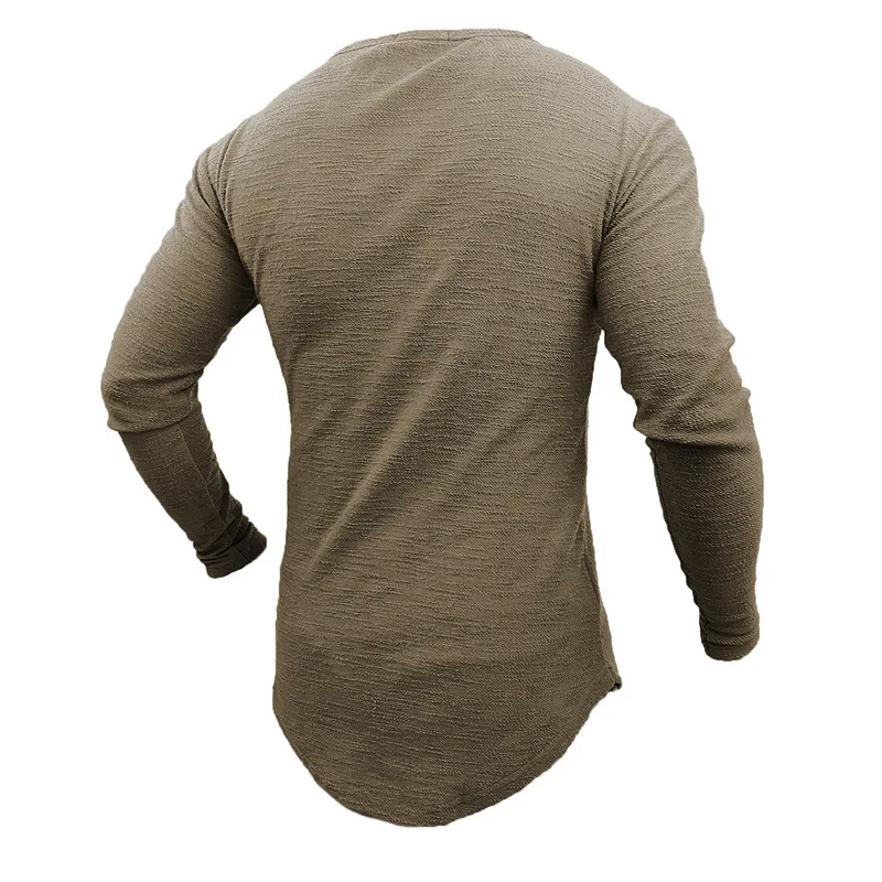 Весенняя модная мужская Тонкая футболка Amazon хит продаж рубашка с длинными