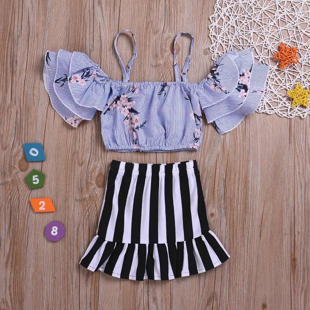 Одежда для новорожденных одежда маленьких девочек топ с цветочным принтом и