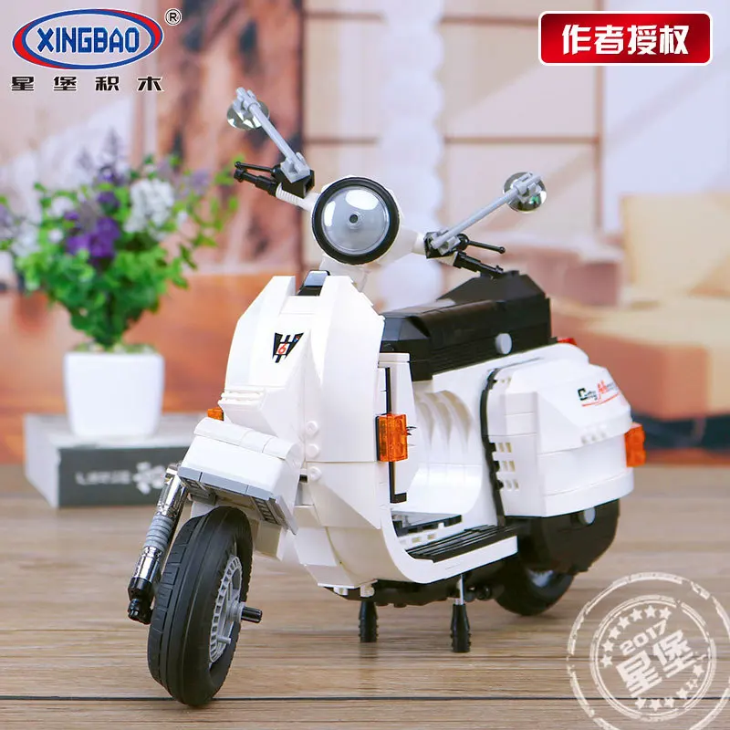 В наличии XINGBAO 03002 732 шт подлинной творческой дизайн серии Classic Vespa P200 Moto