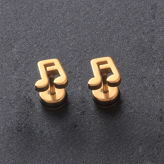 Изящные Модные маленькие милые музыкальные нотки титановый гвоздик серьги
