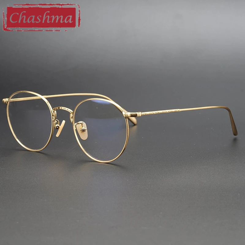 Винтажная Женская титановая оптическая оправа для глаз очки мужчин круглая
