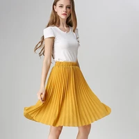 anasunmoon women chiffon pleated skirt vintage high waist tutu skirts womens saia midi rokken 2020 summer style jupe femme skirt