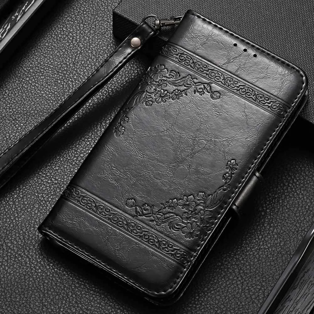 Y Black Чехол-кошелек для Redmi Note 7, чехол для Redmi Note 7, крышка-подножка Fundas, флип-чехол для Redmi Note7, цветочный чехол с ремешком - Цвет: Y Black