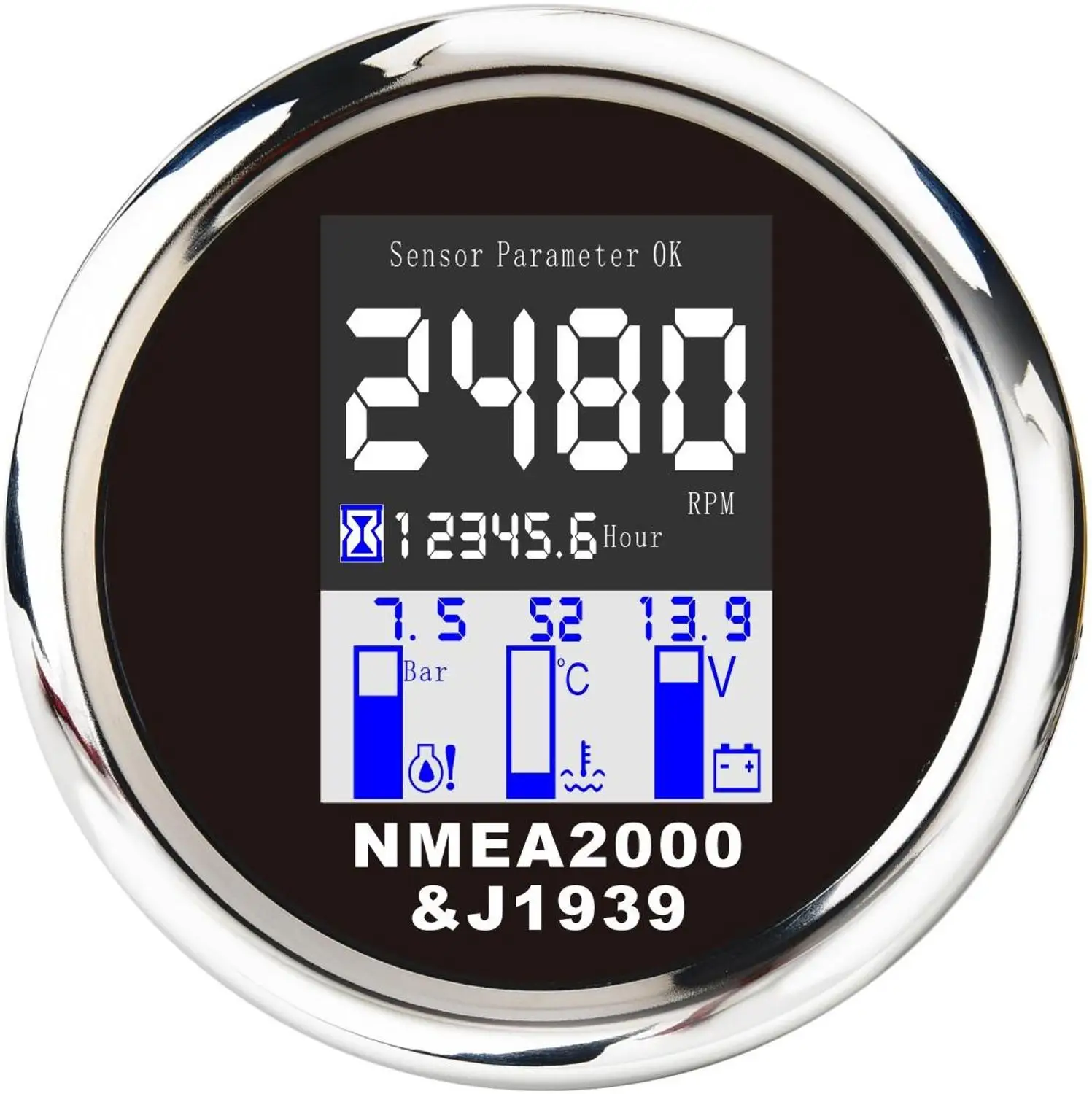 CX8061 316 нержавеющая сталь NMEA 2000 Многофункциональный датчик IP67 85 мм для морской лодки яхты - Цвет: CX8061