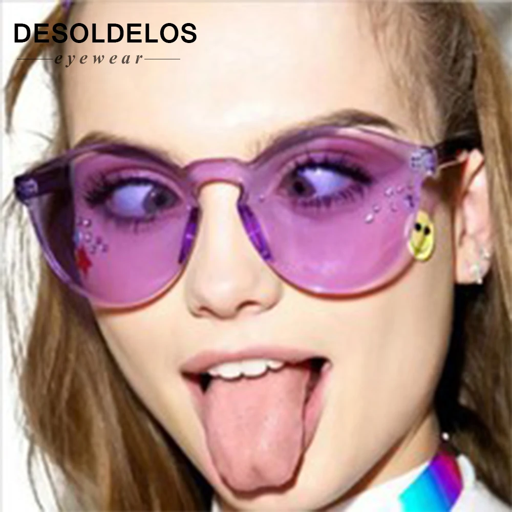 

Fashion Women Rimless square Sunglasses Women/Men Luxury Brand Designer Eyewear Candy Color Mirror Oculos de sol