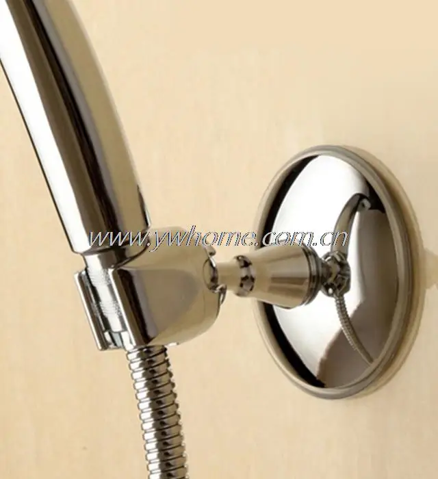 Регулируемый хромированный держатель для душевой лейки на присоске ванной