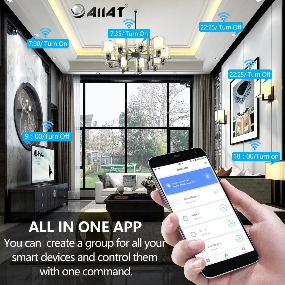 Smart Plug Wi-Fi приложение дистанционное управление мощность 10A переключатель с Alexa Google домашний помощник Аудио Беспроводное управление умная розетка