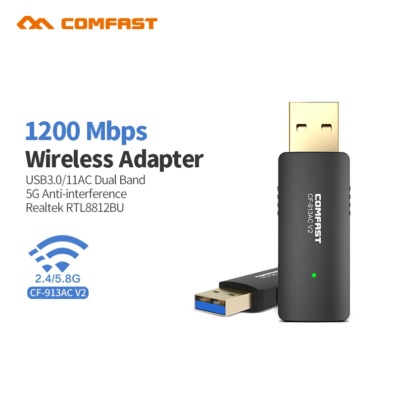 Comfast 1200 Мбит/с двухдиапазонный беспроводной USB3.0 Wifi адаптер 802.11a/g/n/ac антенна Mu Mimo