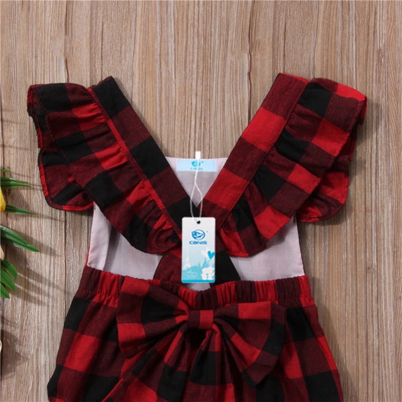 Клетчатое боди в стиле бохо для новорожденных девочек одежда 0 18 месяцев