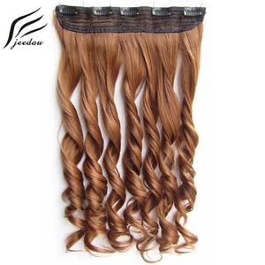 Jeedou волнистые накладные волосы на заколках, 5 зажимов, 24 дюйма, 60 см, синтетические черные коричневые необработанные и грязные женские шиньоны