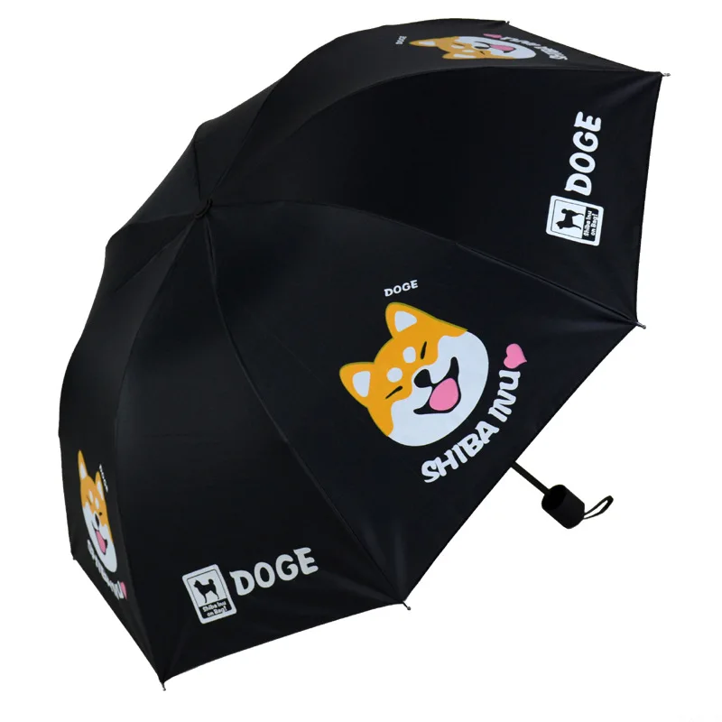 Новое поступление зонт Doge с покрытием против УФ лучей Прочный Модный компактный