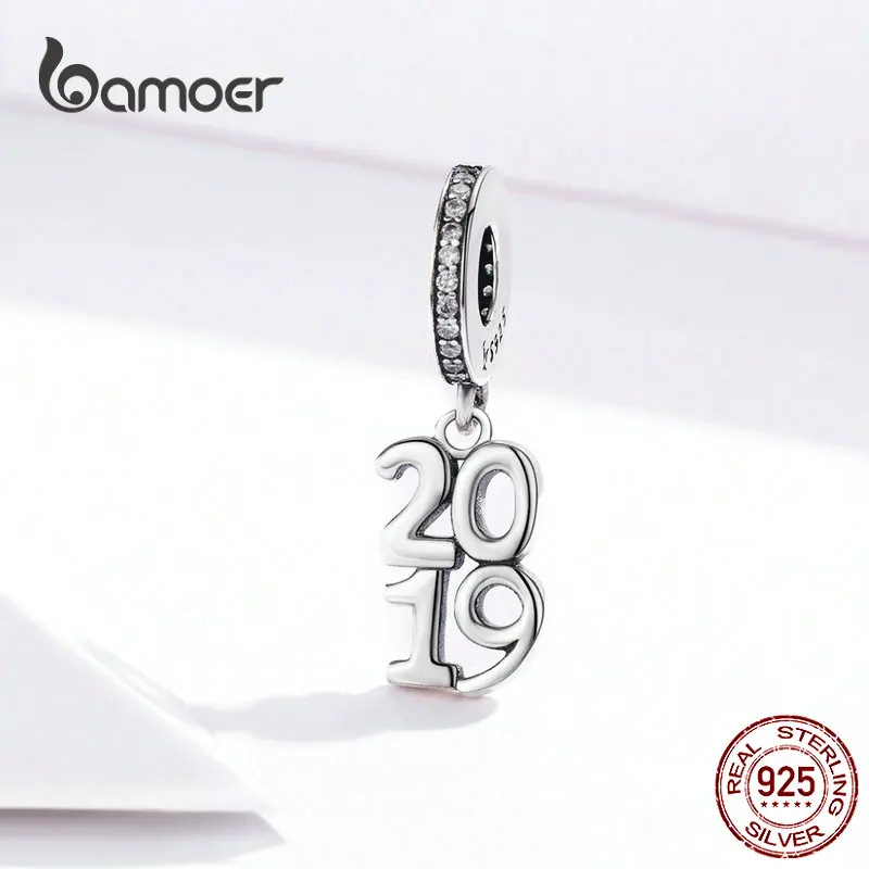 BAMOER,, подвеска в виде года памяти, 925 пробы, серебро, прозрачный, CZ дизайн, подвески для оригинала, 925, браслет, хорошее качество, бижутерия SCC1219