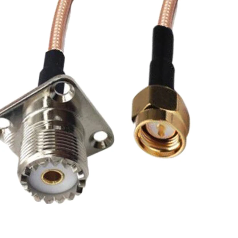 SMA штекер к UHF SO239 гнездо с 4 отверстиями фланцевый панельный разъем RF коаксиальный