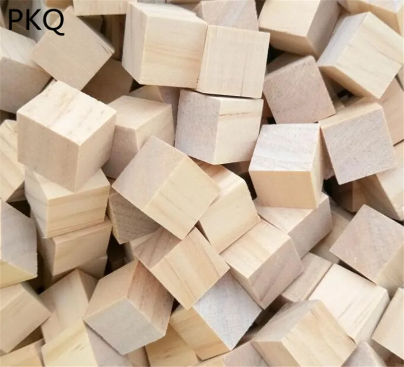 1 см/2 5 см натуральный мини-куб Деревянный DIY ремесло дерево кусок для
