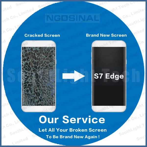 Оригинальный Ремонт для samsung Galaxy S7 edge ЖК экран G935 дисплей в сборе с рамкой трещины
