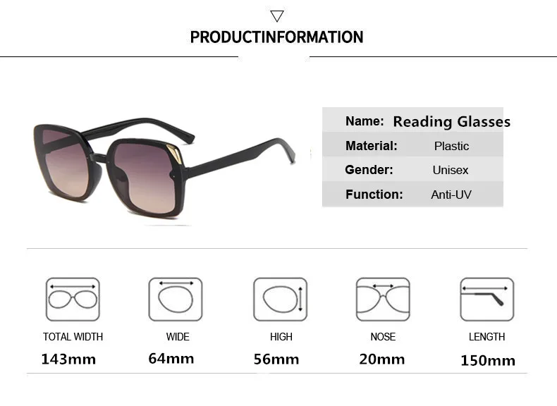 

Higodoy Plastic Women Oversized Sunglasses Vintage Square Brand Designer For Female Sun Glasses UV400